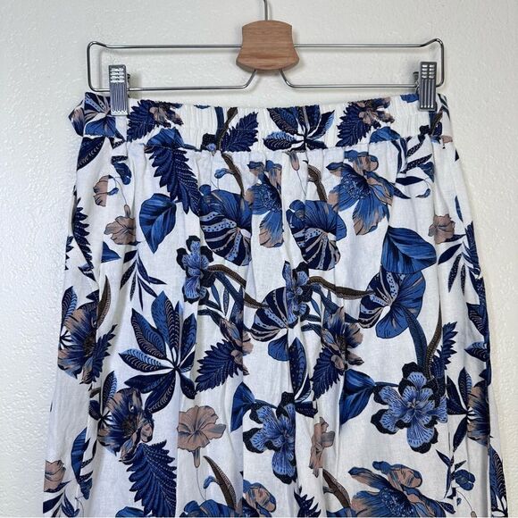 Sigrid Olsen Floral Belted Linen Blend Pants Size 6 - Picture 11 of 12